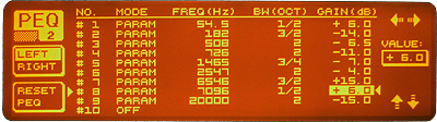 Example DEQ2496 parametric EQ settings for a 6 kHz ESSB bandwidth from NU9N