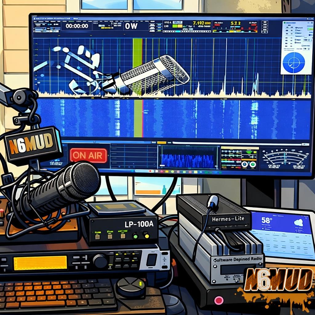 Illustrated N6MUD amateur radio shack